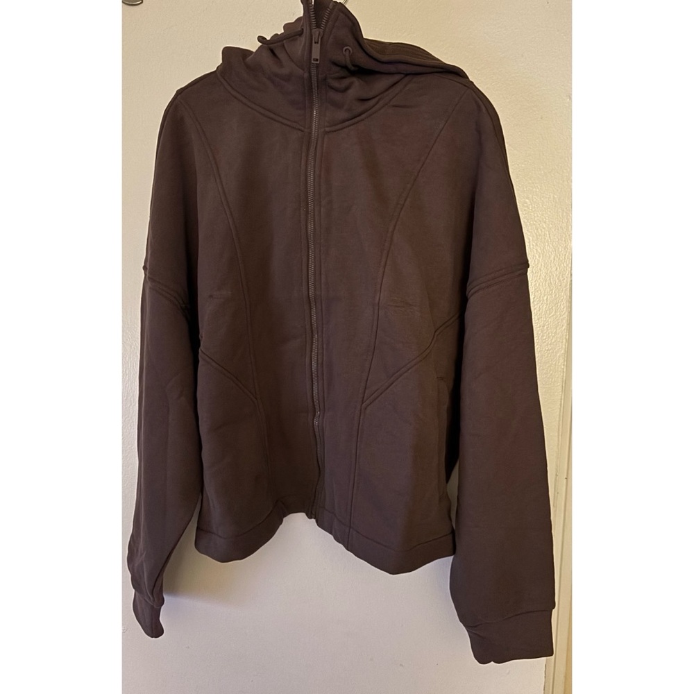 SPANX BoostUp Cotton Fleece Full
Zip Hoodie in Dark Cacao Size 2X Tall ~ NWOT - Picture 5 of 11